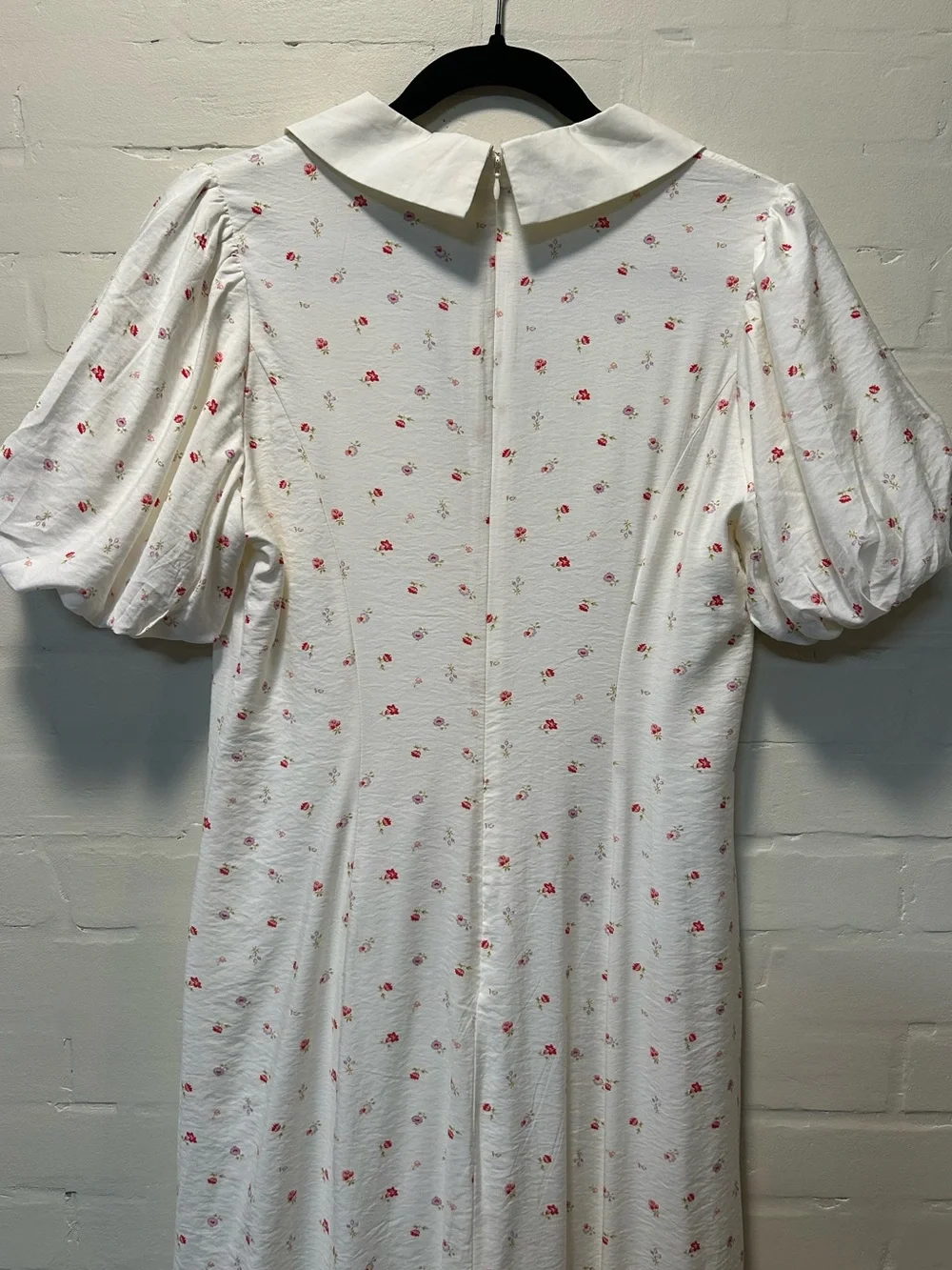 Mable Bayside Bow Front Puff Ditsy Floral Midi Cottagecore Coquette Dress M - Picture 14 of 14